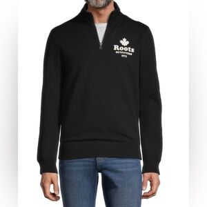 Roots Outfitters 1973 Quarter Zip Mockneck Fleece - Black Medium
